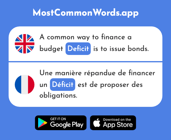Deficit - Déficit (The 1657th Most Common French Word)