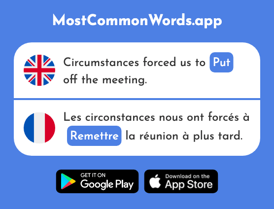 Deliver, replace, set, put - Remettre (The 156th Most Common French Word)
