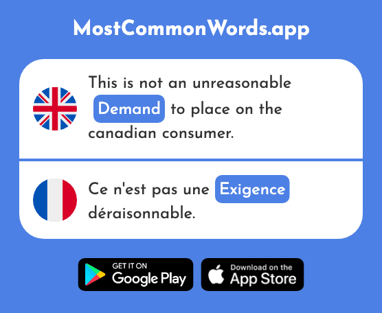 Demand, strictness - Exigence (The 1312th Most Common French Word)