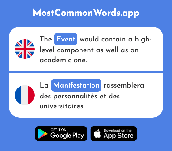 Demonstration, event - Manifestation (The 1835th Most Common French Word)