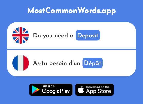 Deposit, depot - Dépôt (The 1980th Most Common French Word)