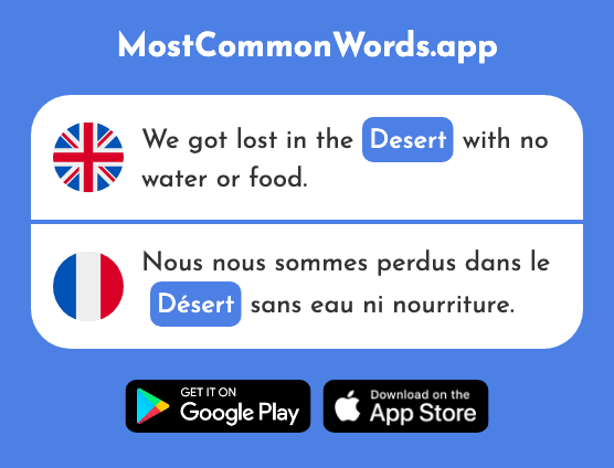 Desert, wilderness - Désert (The 2382nd Most Common French Word)