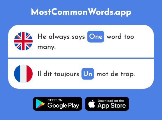 Det, nm, pro a, an, one - Un (The 3rd Most Common French Word)