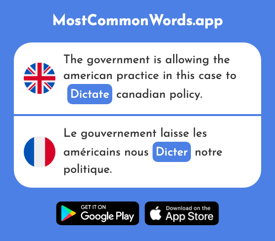 Dictate, lay down - Dicter (The 2515th Most Common French Word)