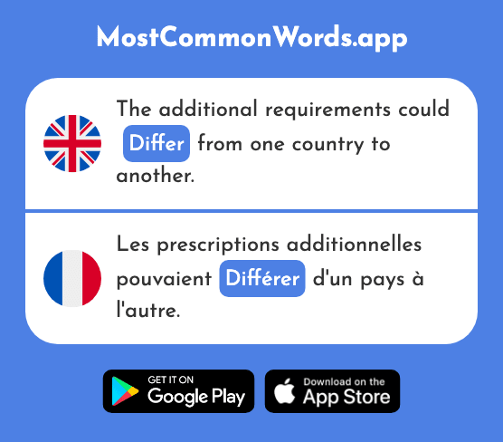 Differ, vary - Différer (The 2858th Most Common French Word)
