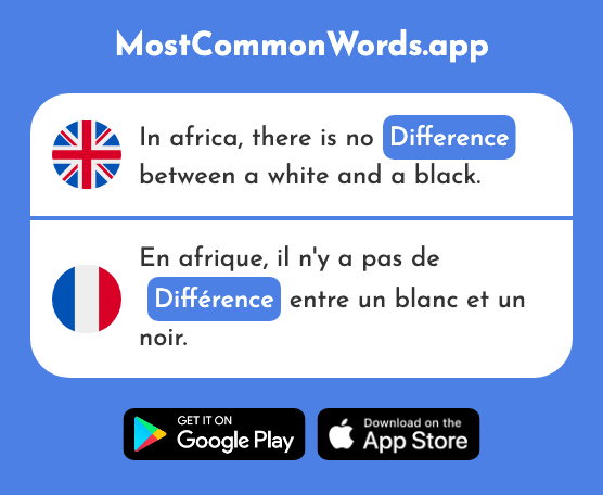 Difference - Différence (The 738th Most Common French Word)