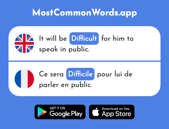 Difficult - Difficile (The 296th Most Common French Word)