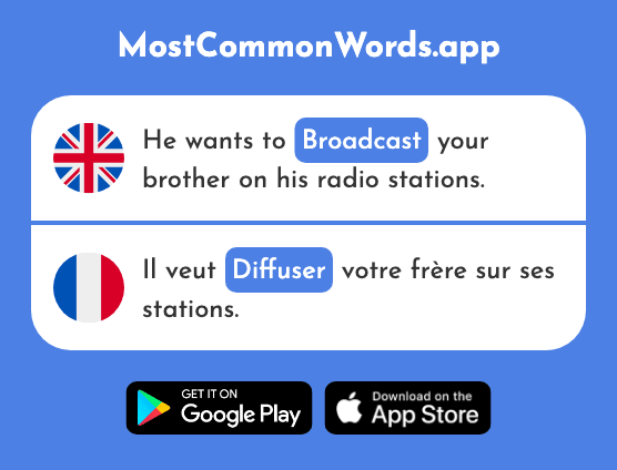 Diffuse, broadcast - Diffuser (The 1995th Most Common French Word)