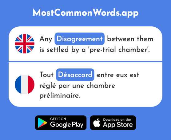 Disagreement, discord, conflict - Désaccord (The 2843rd Most Common French Word)