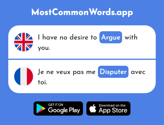 Dispute, argue - Disputer (The 2725th Most Common French Word)