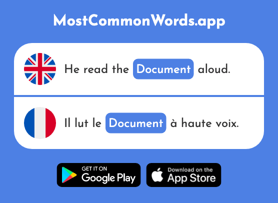Document - Document (The 997th Most Common French Word)
