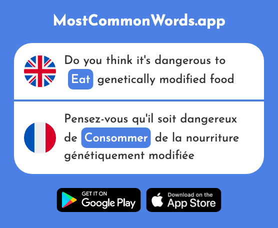 Eat, consume, drink, use, consummate - Consommer (The 2048th Most Common French Word)