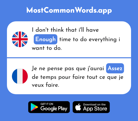 Enough - Assez (The 321st Most Common French Word)