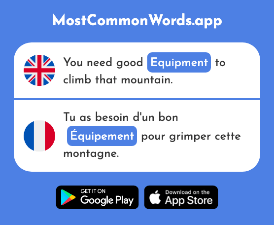 Equipment - Équipement (The 1704th Most Common French Word)