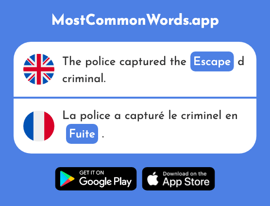 Escape - Fuite (The 2053rd Most Common French Word)