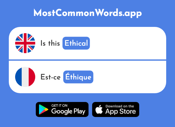 Ethical, ethics - Éthique (The 2747th Most Common French Word)