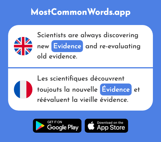 Evidence - Évidence (The 1517th Most Common French Word)