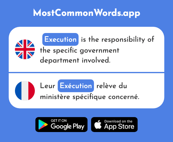 Execution, accomplishment - Exécution (The 1806th Most Common French Word)