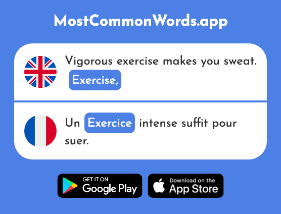 Exercise, - Exercice (The 1290th Most Common French Word)