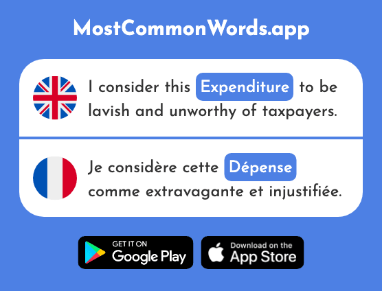 Expense, expenditure - Dépense (The 1555th Most Common French Word)