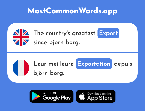 Export - Exportation (The 1644th Most Common French Word)