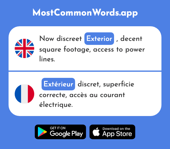 Exterior - Extérieur (The 625th Most Common French Word)