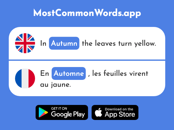 Fall, autumn - Automne (The 1503rd Most Common French Word)