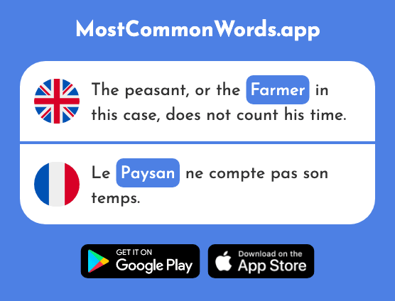 Farmer, peasant - Paysan (The 2317th Most Common French Word)