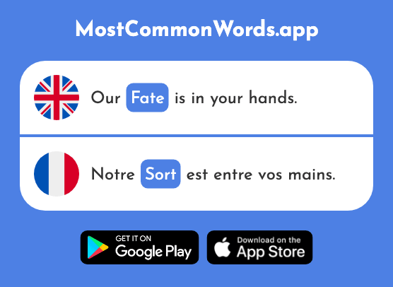 Fate, curse - Sort (The 1780th Most Common French Word)