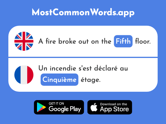 Fifth - Cinquième (The 2030th Most Common French Word)