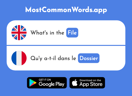 File, record, case - Dossier (The 798th Most Common French Word)