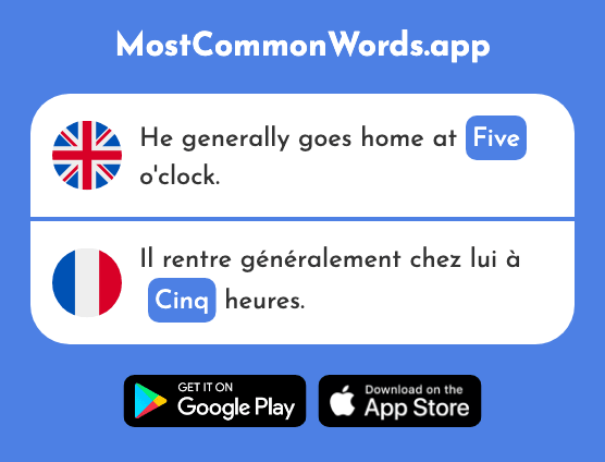 Five - Cinq (The 288th Most Common French Word)