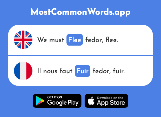 Flee - Fuir (The 1960th Most Common French Word)
