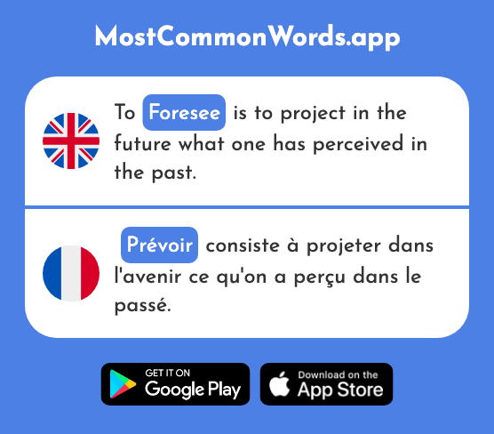 Foresee, anticipate - Prévoir (The 437th Most Common French Word)