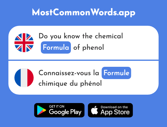 Formula, expression - Formule (The 1334th Most Common French Word)