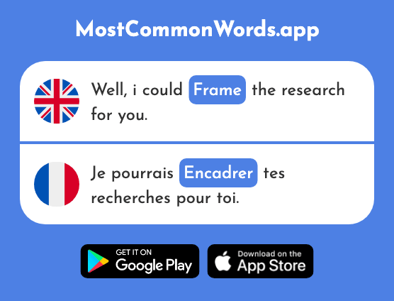 Frame, train - Encadrer (The 2831st Most Common French Word)