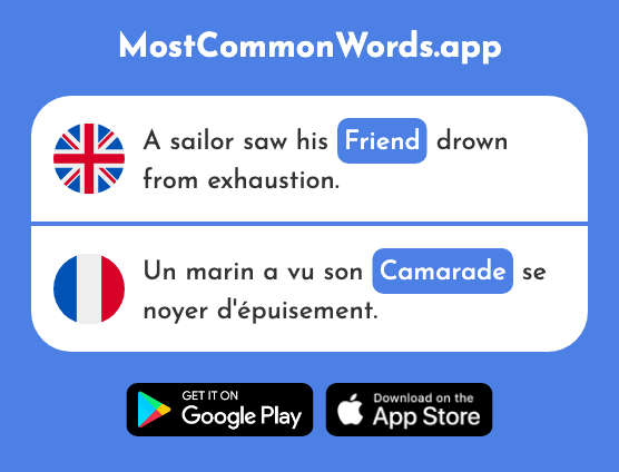 Friend, comrade, pal, mate - Camarade (The 2825th Most Common French Word)