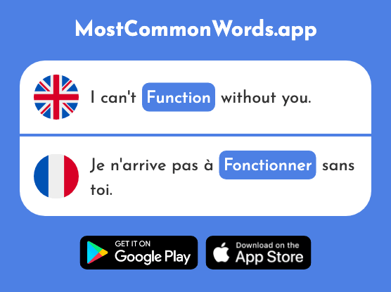 Function, work - Fonctionner (The 1144th Most Common French Word)