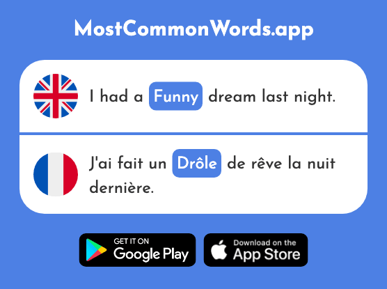 Funny, strange - Drôle (The 2166th Most Common French Word)