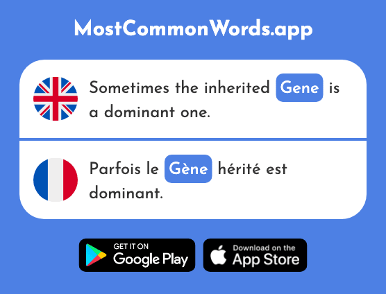 Gene - Gène (The 2807th Most Common French Word)