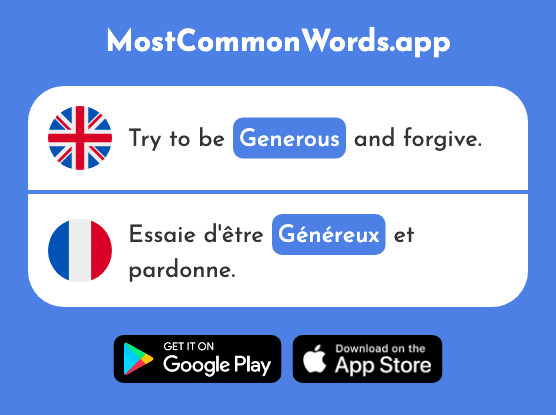 Generous - Généreux (The 2015th Most Common French Word)