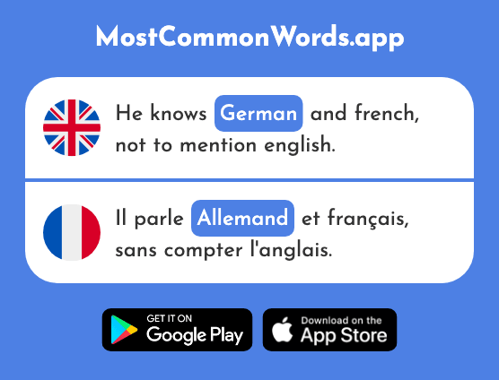 German - Allemand (The 844th Most Common French Word)