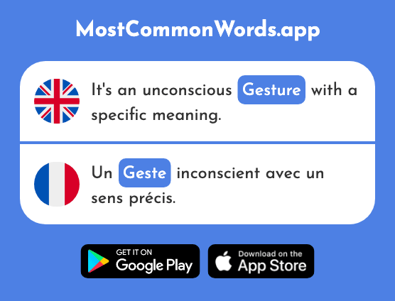 Gesture - Geste (The 1261st Most Common French Word)