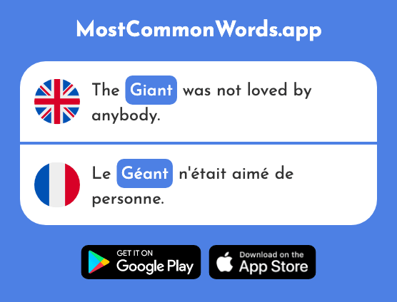 Giant, gigantic - Géant (The 2283rd Most Common French Word)