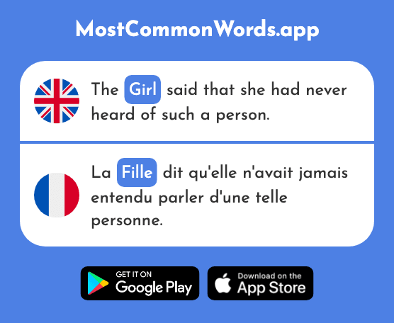 Girl, daughter - Fille (The 629th Most Common French Word)