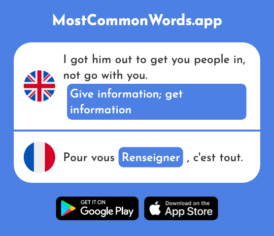 Give information, get information - Renseigner (The 2921st Most Common French Word)