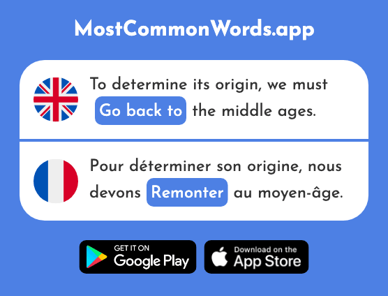 Go back up, go back to - Remonter (The 1020th Most Common French Word)