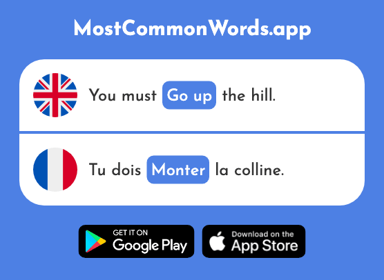 Go up, rise, assemble - Monter (The 853rd Most Common French Word)