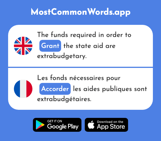 Grant - Accorder (The 668th Most Common French Word)