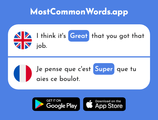 Great - Super (The 2993rd Most Common French Word)